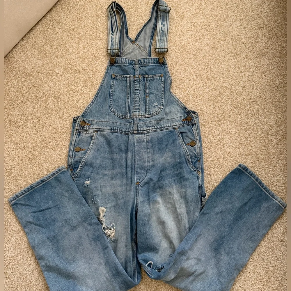 BDG Urban Outfitters Ryder Boyfriend Overall Light Wash Vintage Slash Size 4 - Picture 4 of 11